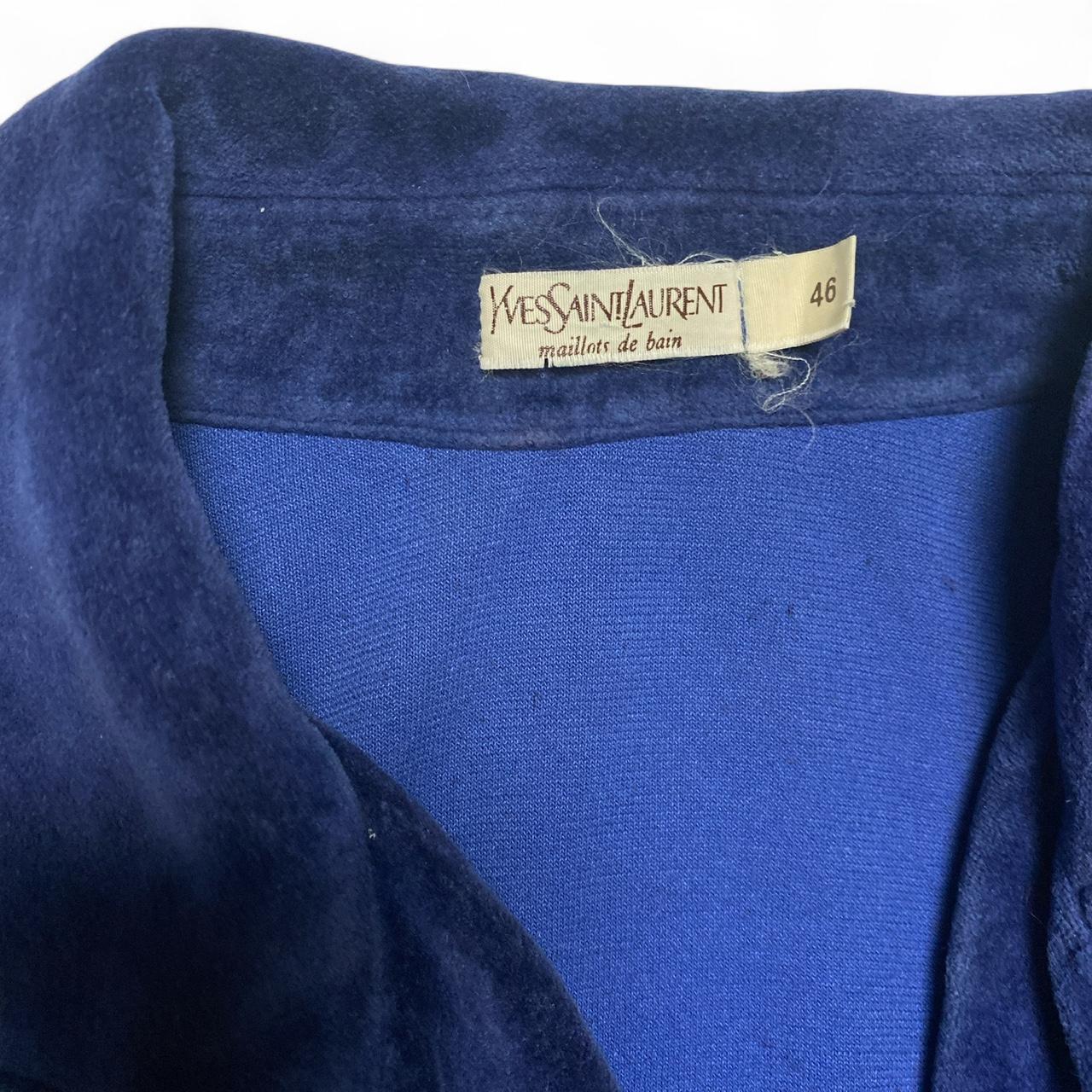 Yves Saint Laurent Blue Velour Velvet robe (L)
