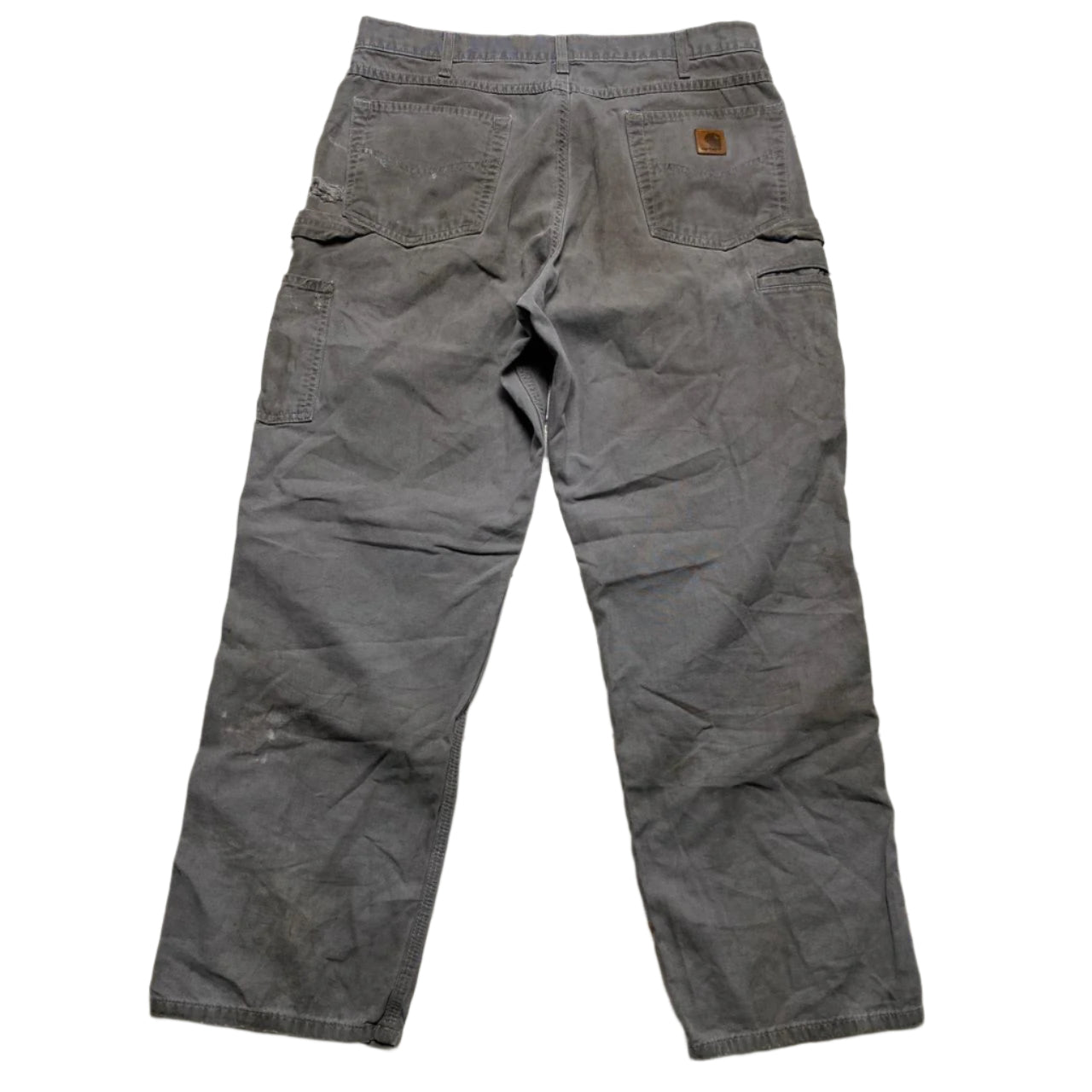 Carhartt Vintage Distressed Grey Workwear Cargo Trousers (36W)