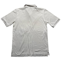 Yves Saint Laurent YSL Vintage White and Blue Repeat Logo Polo Short Sleeve Shirt (S)