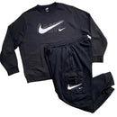 Nike Black and White Big Swoosh Jumper and Cargo Tracksuit (XL)