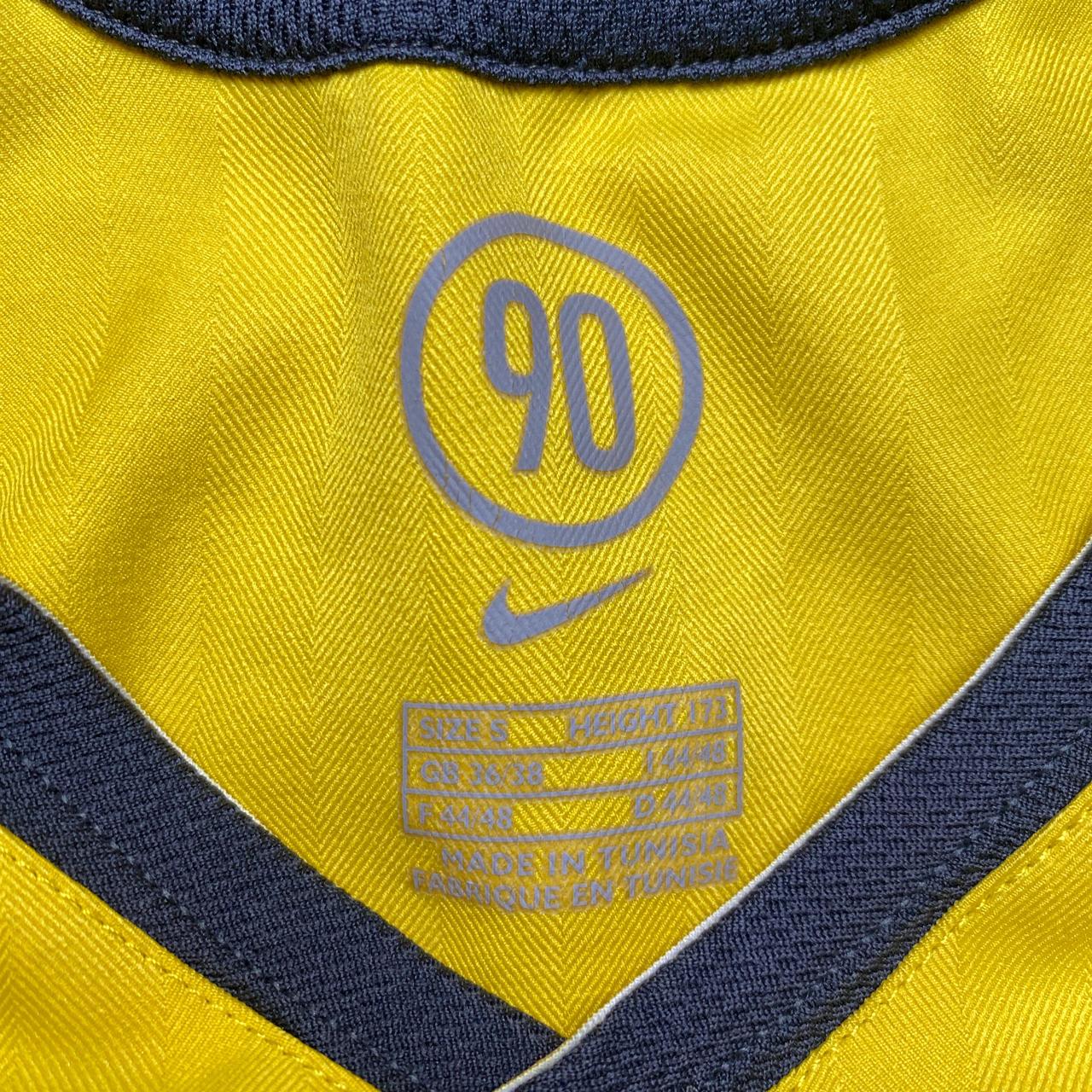 Nike Arsenal 2003/04 Vintage Total 90 Yellow and Grey O2 Football Jersey