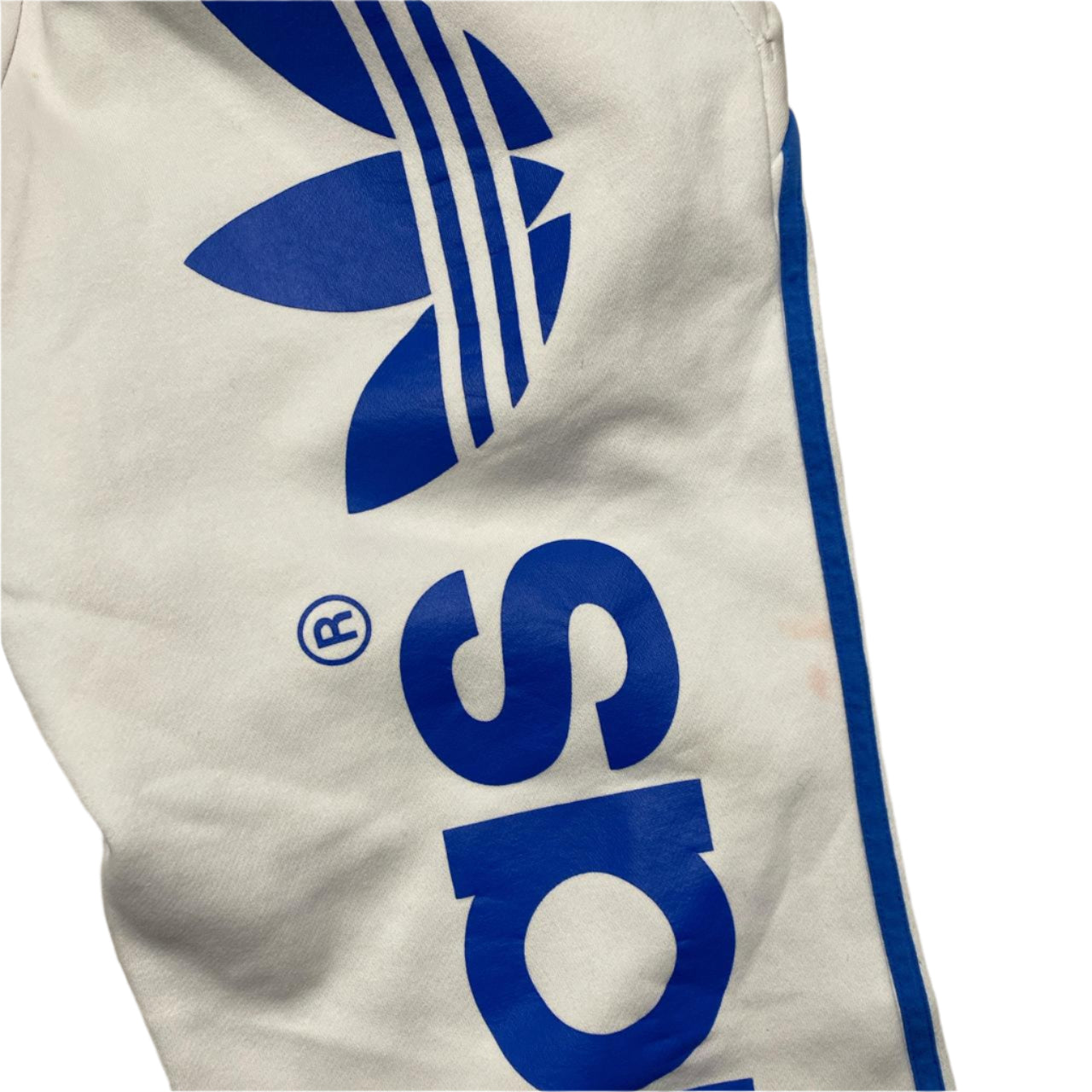 Adidas Originals White and Blue Baggy Joggers (M)