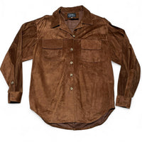 Genel GK Vintage Brown Suede Leather Shirt (M)