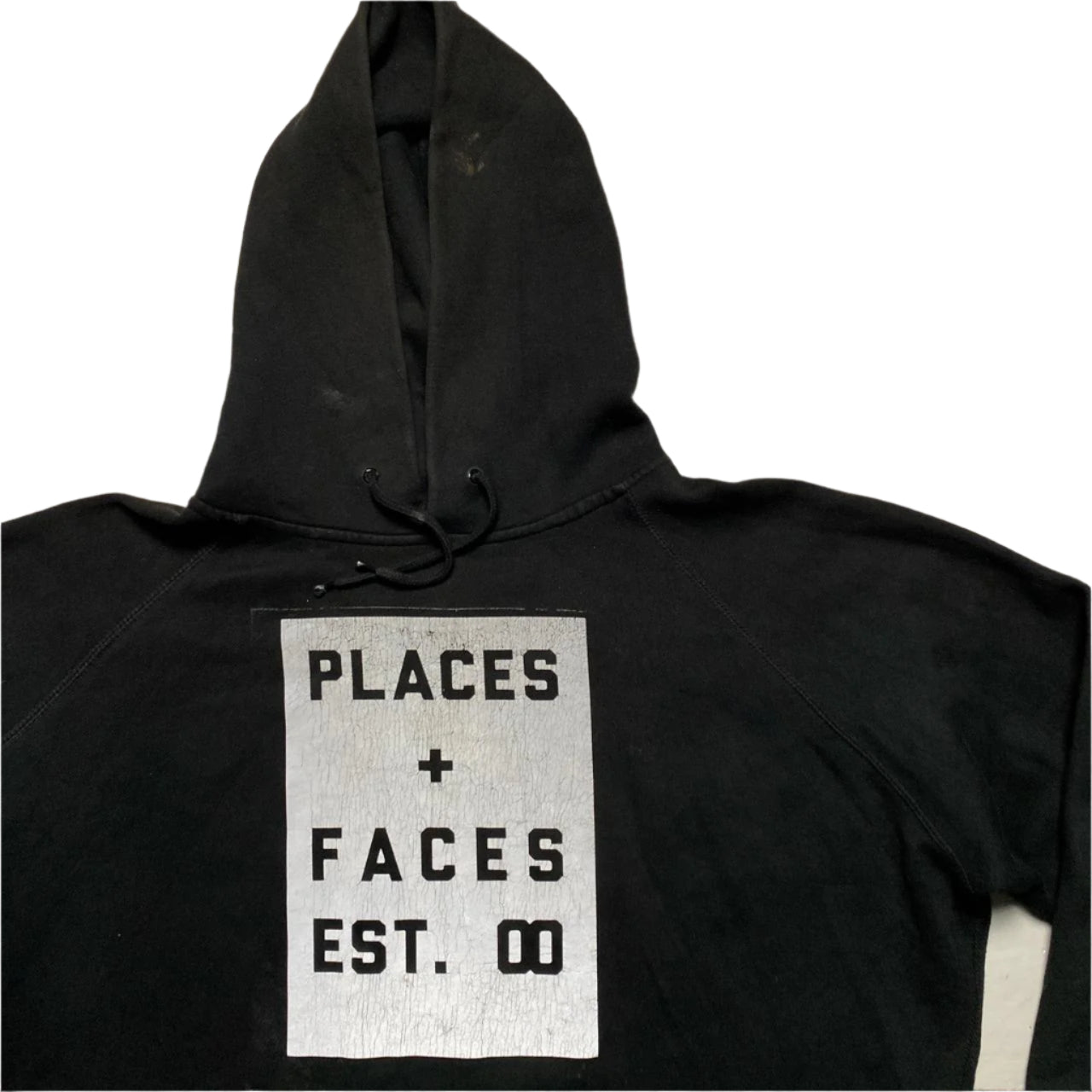Places and Faces Black and Silver Reflective Hoodie (XL)