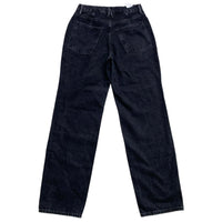 Good American Black Baggy Womens Thigh Split Jeans (28W)