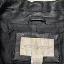 Worthington Black Leather Trench Coat Jacket (2XL)
