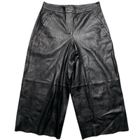 Allsaints Leather Wide Leg Trouser 3/4 Shorts (12)