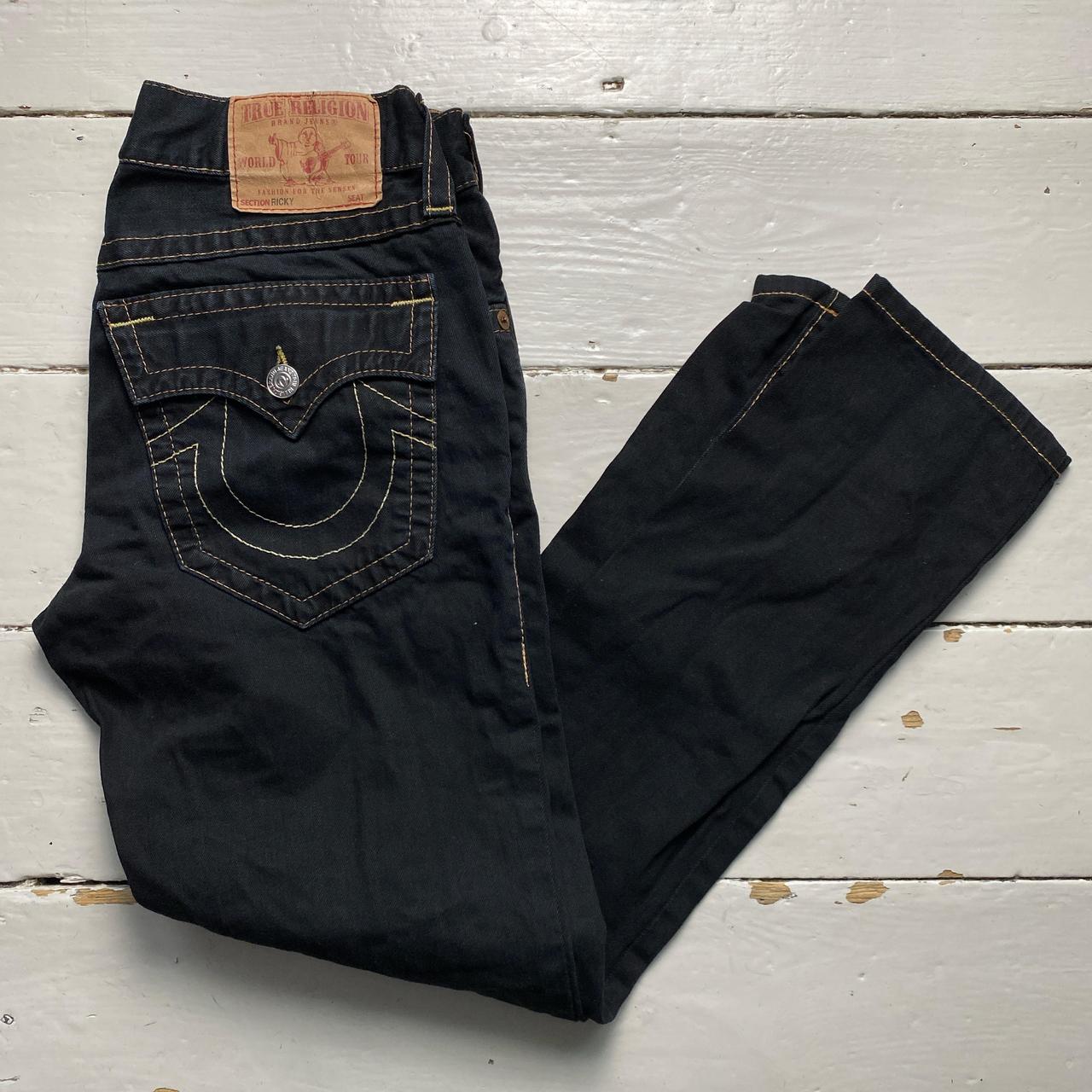 True Religion Black and Gold Ricky Jeans