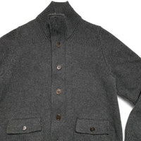 CP Company Vintage Grey Wool Button Up Jumper (XL)