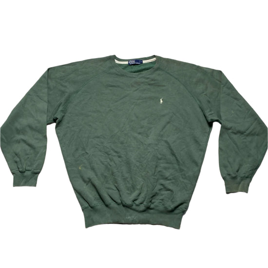 Ralph Lauren Polo Green and Cream Vintage Jumper (L)