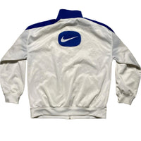 Nike Vintage White and Blue y2k Tracksuit Jacket (XL)