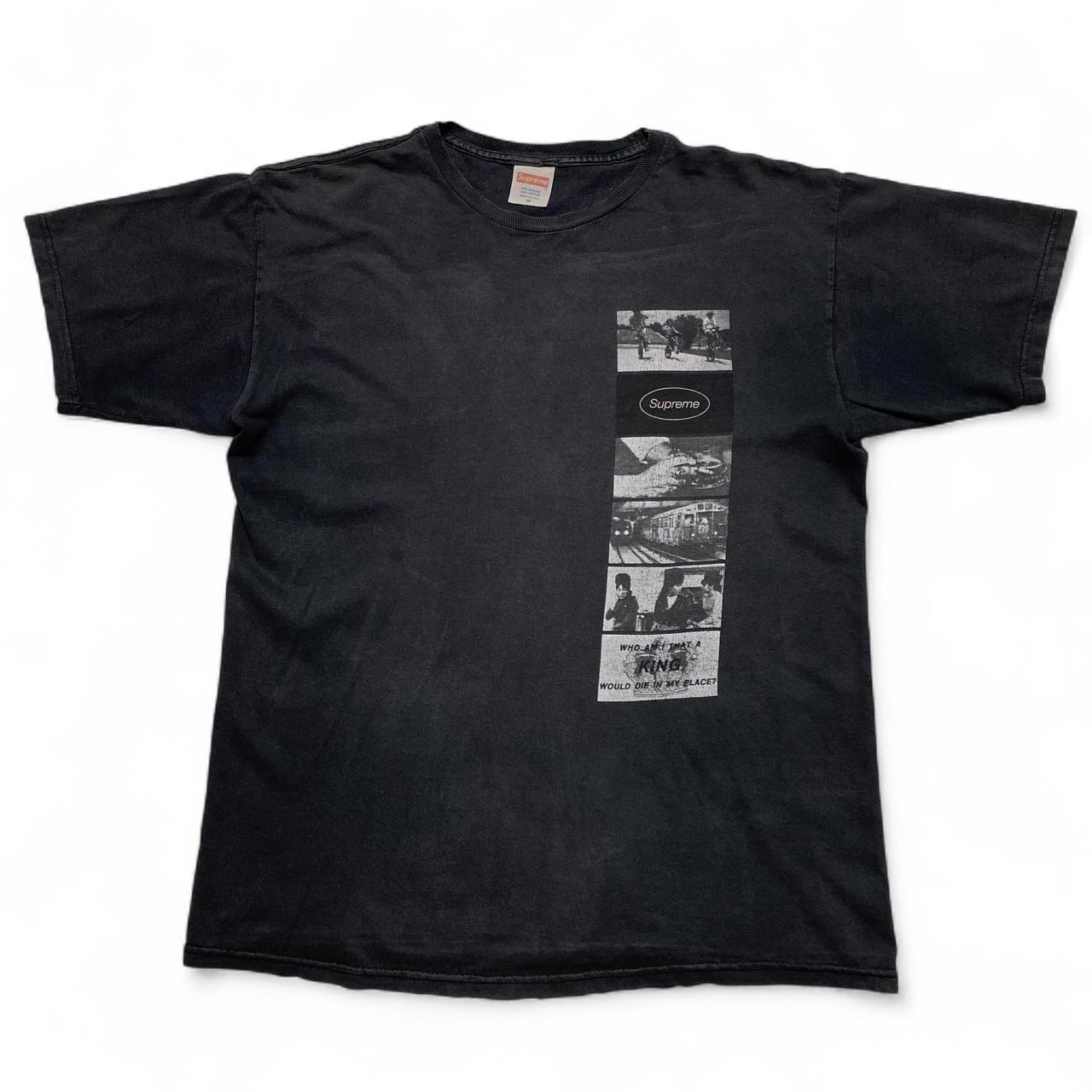 Supreme Montage 2012 Who Am I Vintage Grey and White T Shirt (M)