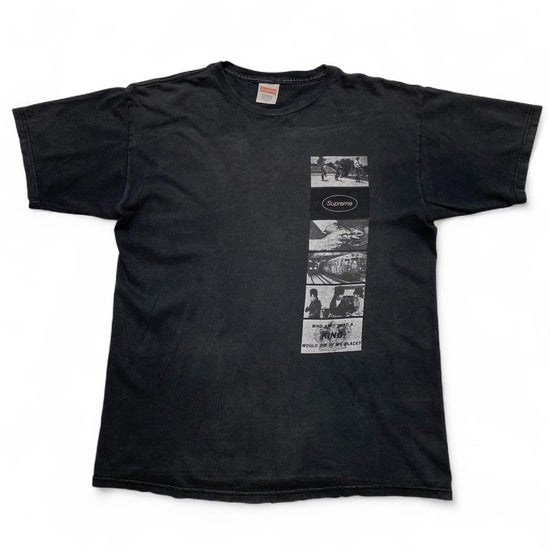 Supreme Montage 2012 Who Am I Vintage Grey and White T Shirt (M)