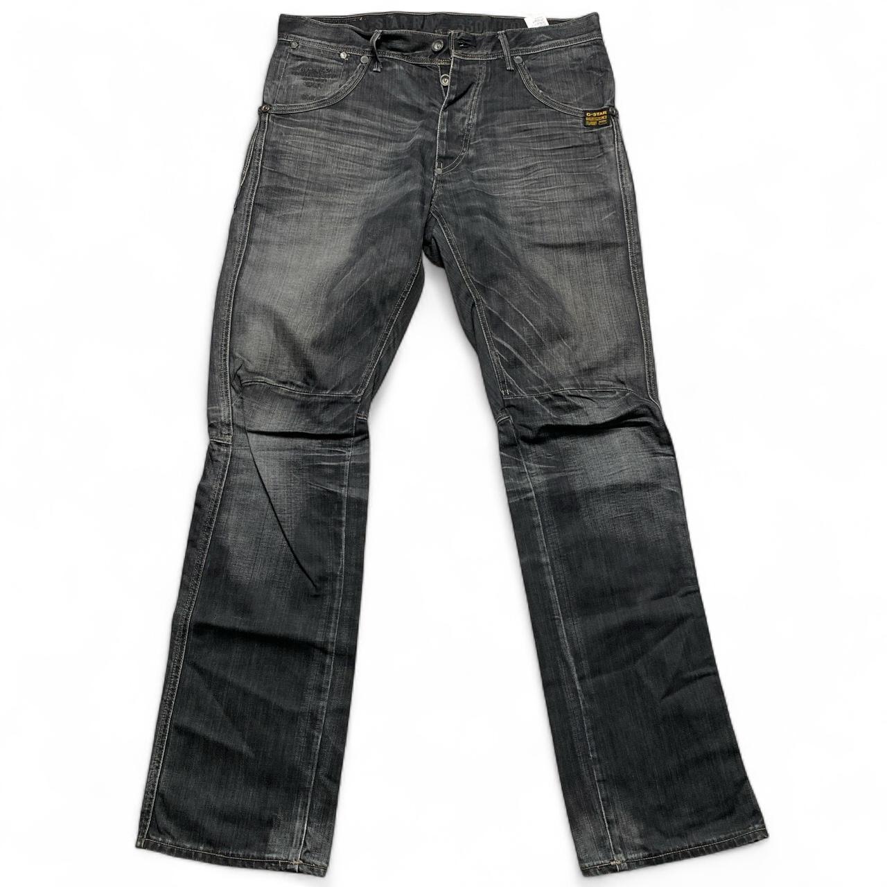 G Star 3301 Black Grey Stonewashed Jeans Wide Baggy Fit (34W)