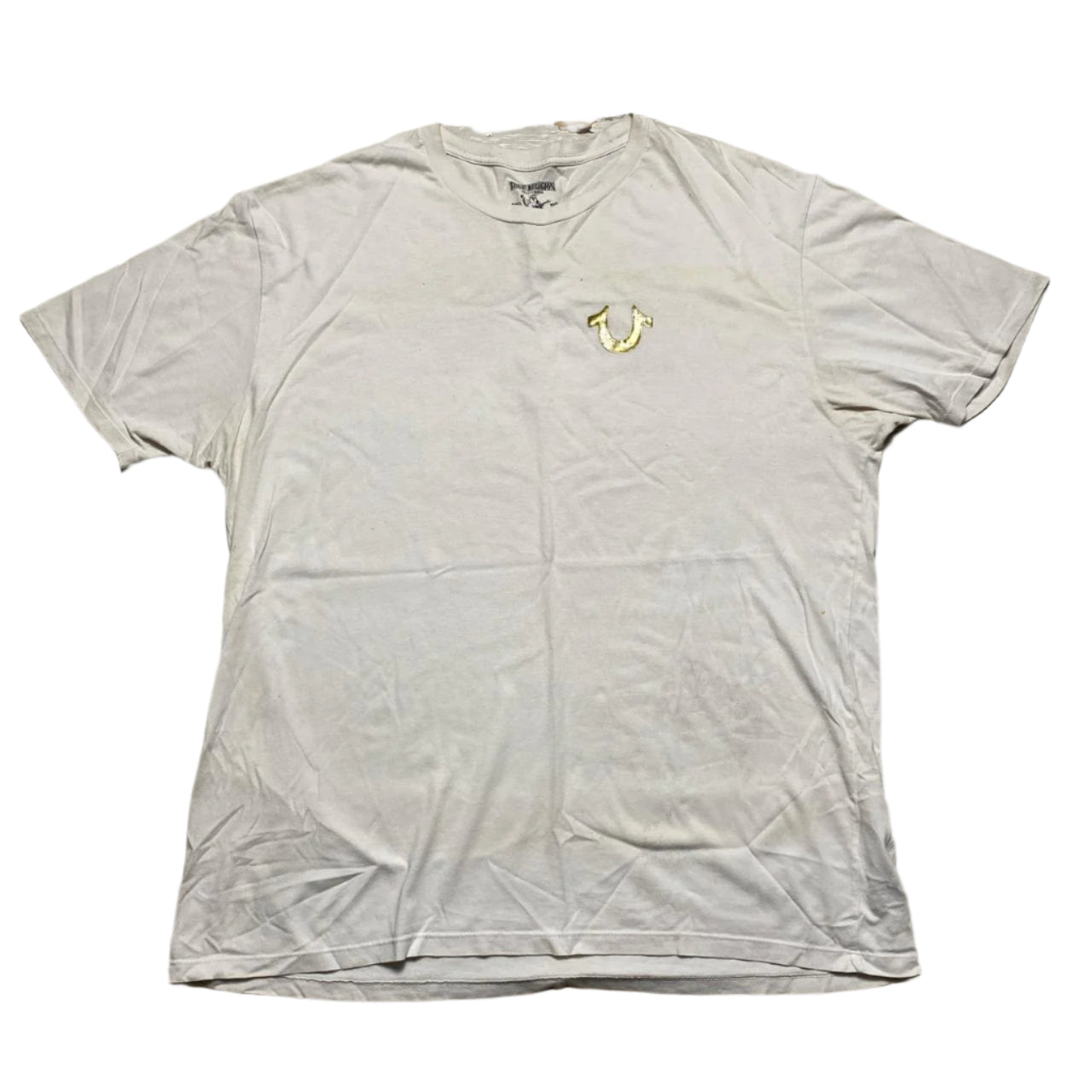 True Religion White and Gold T Shirt (2XL)