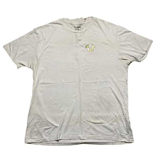 True Religion White and Gold T Shirt (2XL)