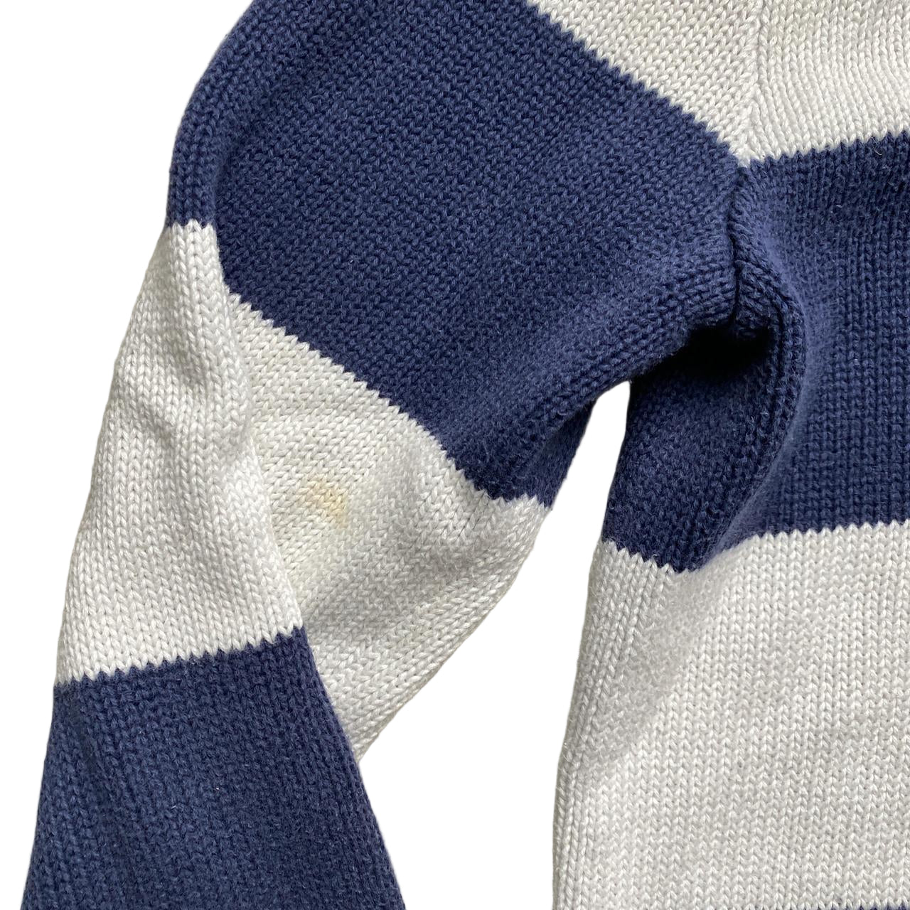 Polo Ralph Lauren Navy and White Stripe Quarter Zip Jumper (S)