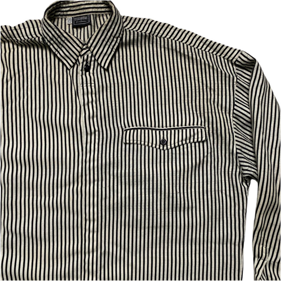 Versus Versace Black and White Striped Shirt (L)
