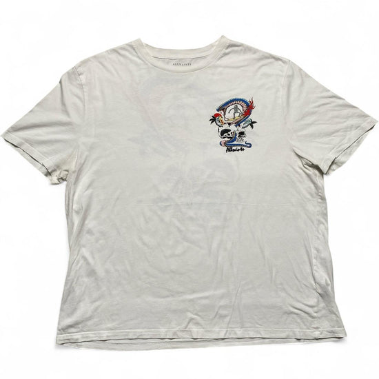 AllSaints White Skull Snake Surfer T Shirt (2XL)