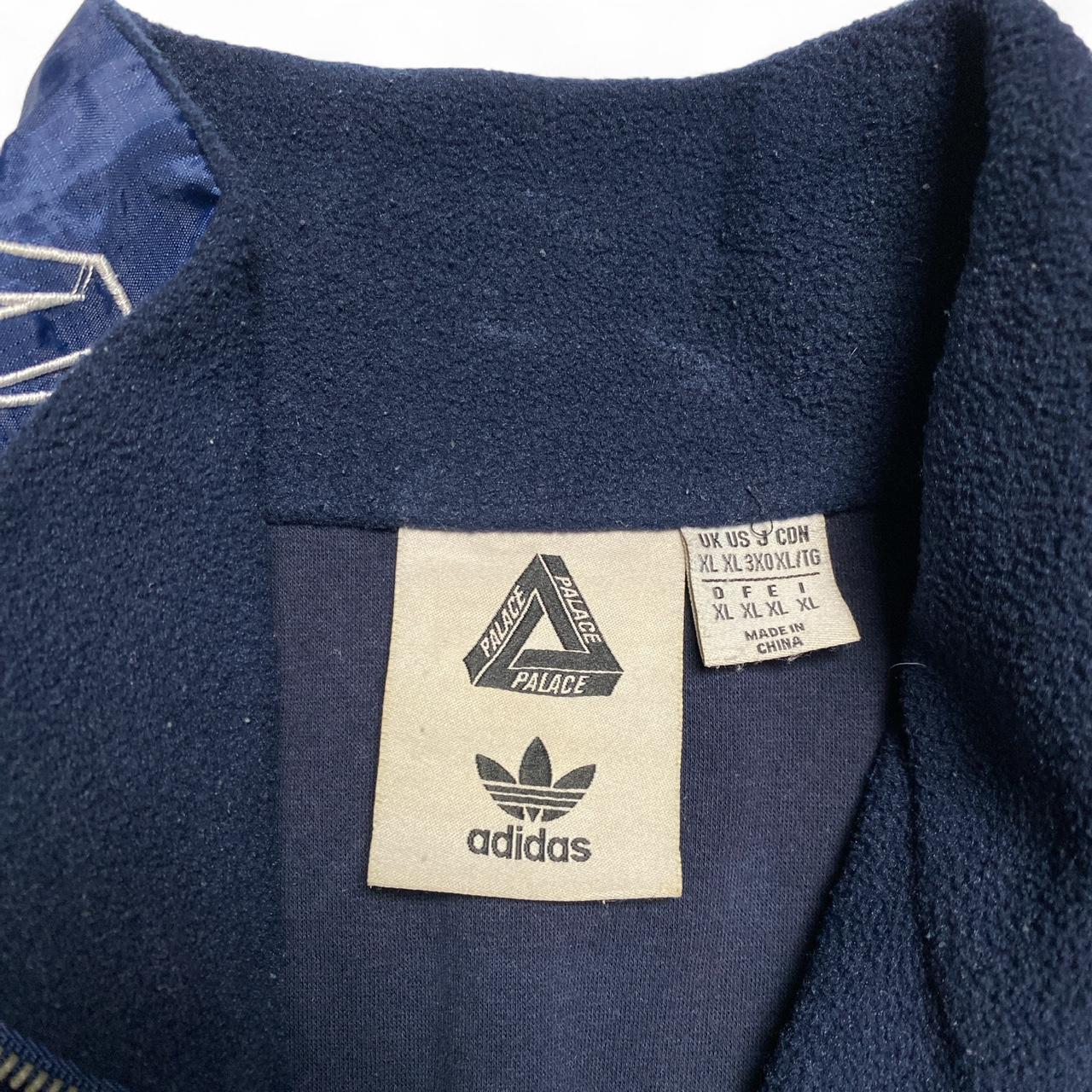 Adidas Palace Navy Fleece Zip Jumper Navy and White