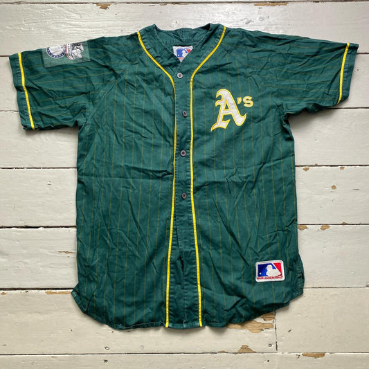 Oakland Athletics MLB Vintage 90’s Green and Yellow Baseball Shirt