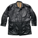 Burberry Burberrys Vintage Black Leather Trench Coat (XL)