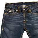 True Religion Corduroy Black and Gold Stitch Jorts Jean Shorts (34W)