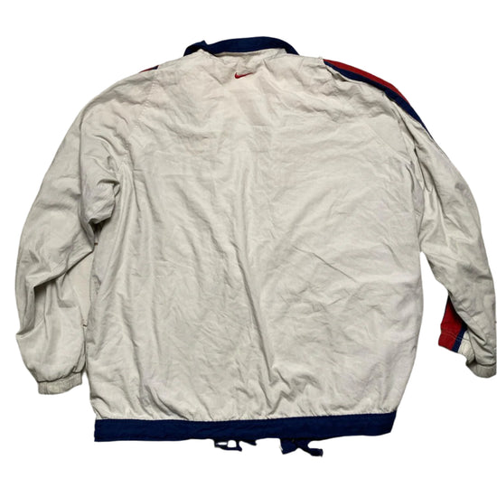Nike Vintage 90’s Cream Navy and Red Tracksuit Nylon Shell Jacket (XL)
