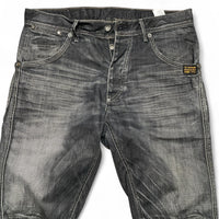 G Star 3301 Black Grey Stonewashed Jeans Wide Baggy Fit (34W)