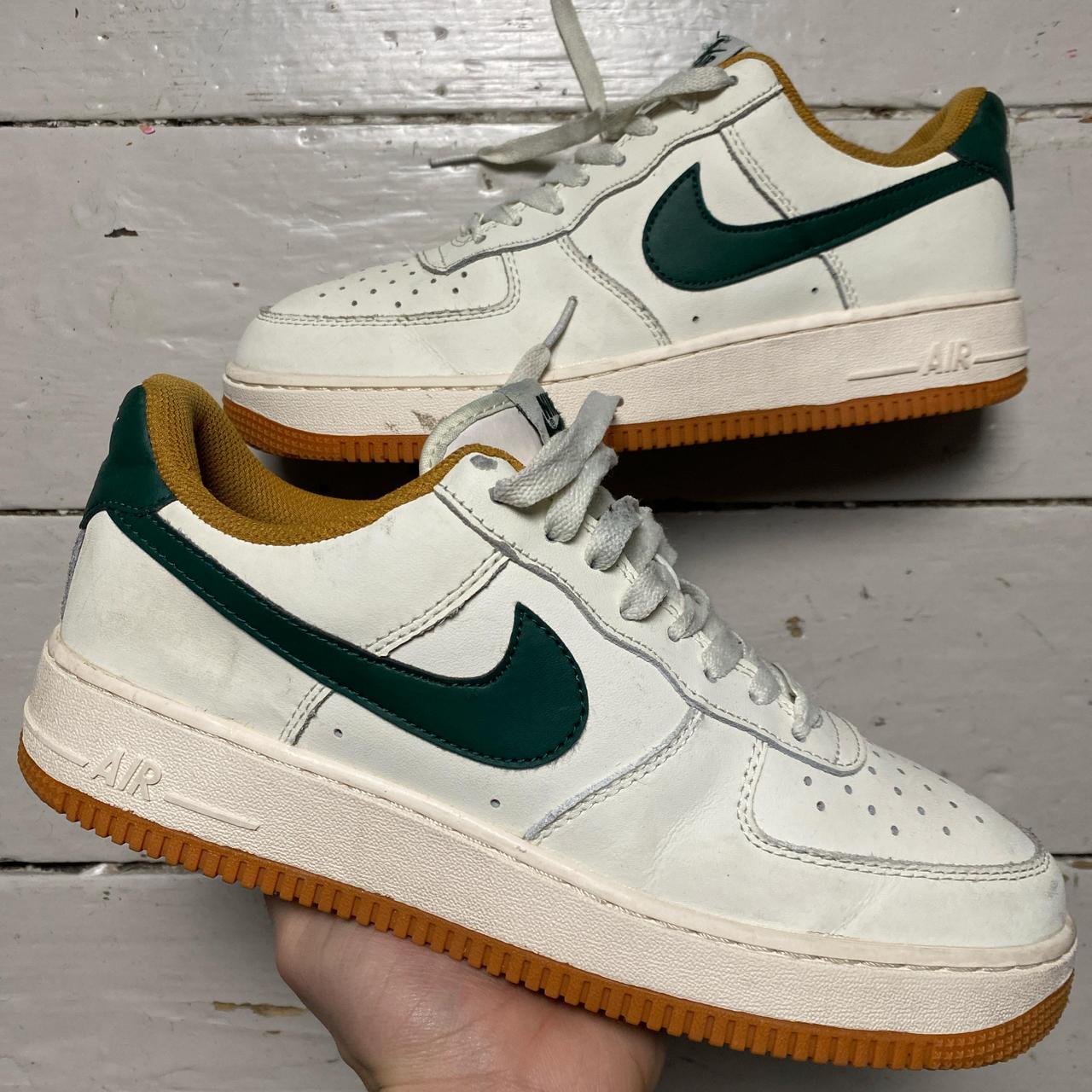 Nike Air Force 1 Cream White and Green