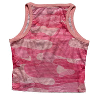 Clints Pink and White Camouflage Tank Top Mesh Vest (S)