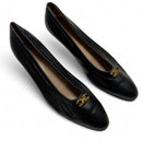 Ferragamo Black Leather Womens Heel Court Shoes (UK 8)