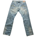Evisu Baggy Cargo Jeans Light Blue with Cream Daicock Swoosh (34W)