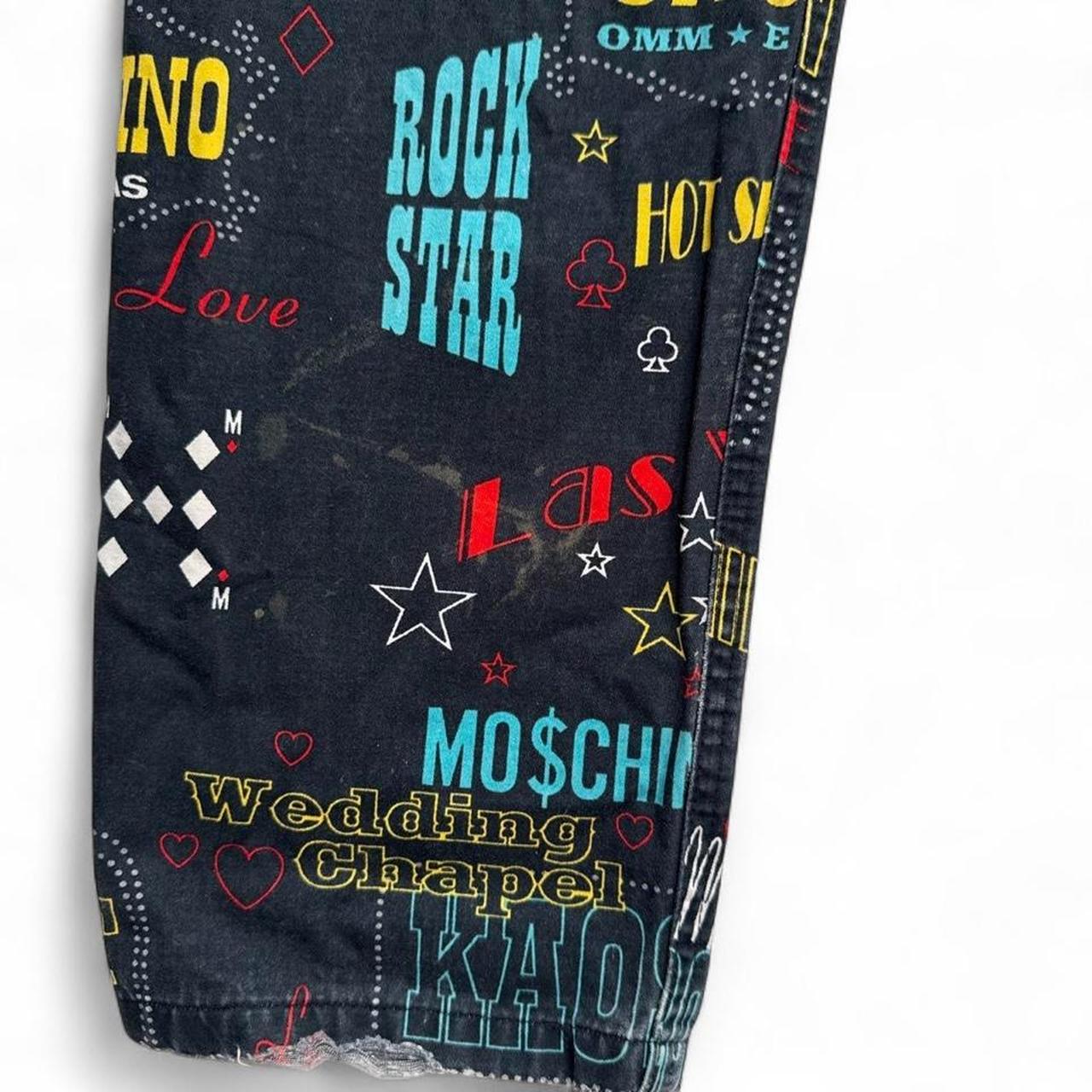 Moschino Casino Vintage 90’s Multi Print Jeans Trousers (34W)