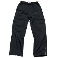 Nike Air Max LTD Black and Red Shell Cargo Trackpant Baggy Bottoms (M)