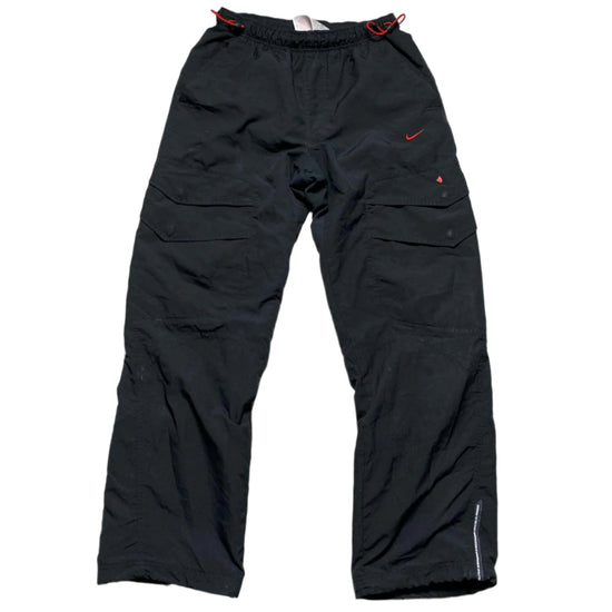 Nike Air Max LTD Black and Red Shell Cargo Trackpant Baggy Bottoms (M)