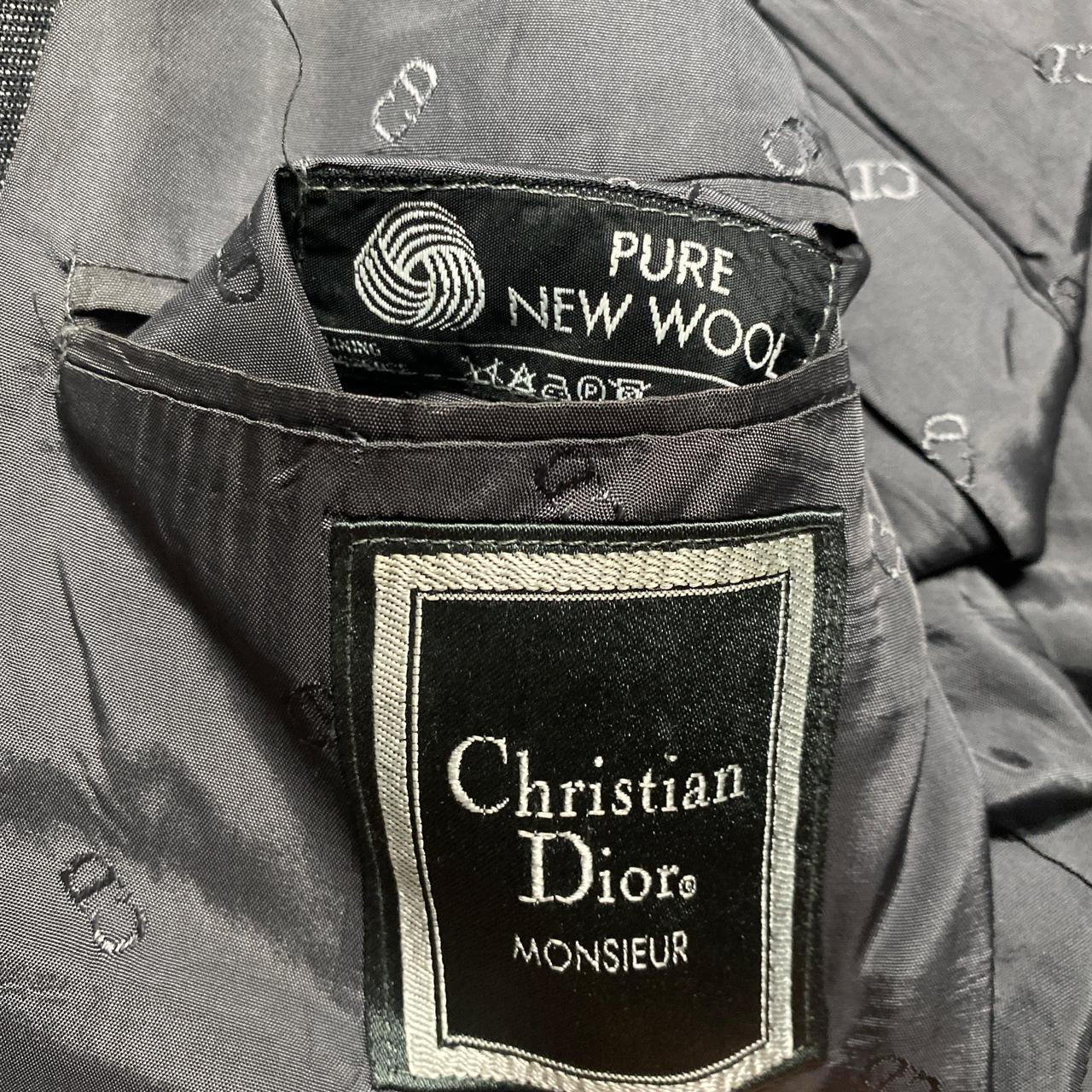 Christian Dior Vintage Grey Pin Stripe Two Piece Full Suit Jacket and Trousers (M)