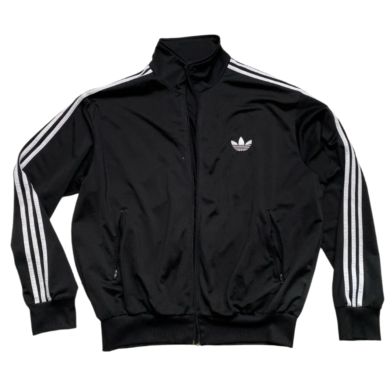 Adidas Originals Black and White Striped Tracksuit Jacket (2XL)