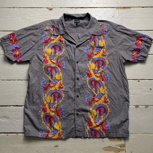 Blend of America Y2K Dragon Vintage Short Sleeve Shirt