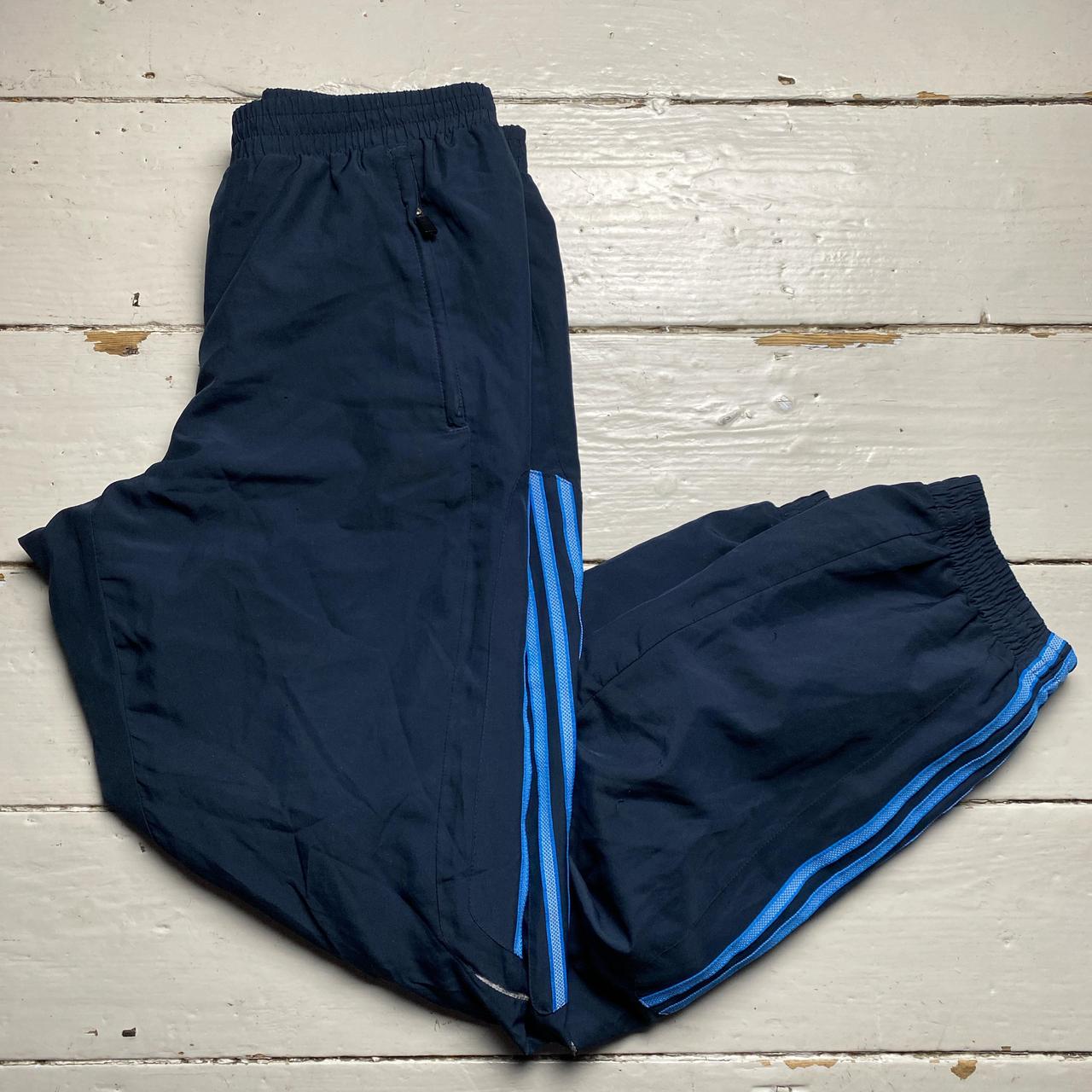 Adidas Baggy Navy and Blue Trackpant Shell Bottoms