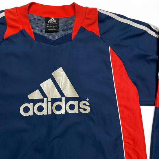 Adidas Vintage y2k Shell Windbreaker Jacket Training Jumper Navy Red and White (S)