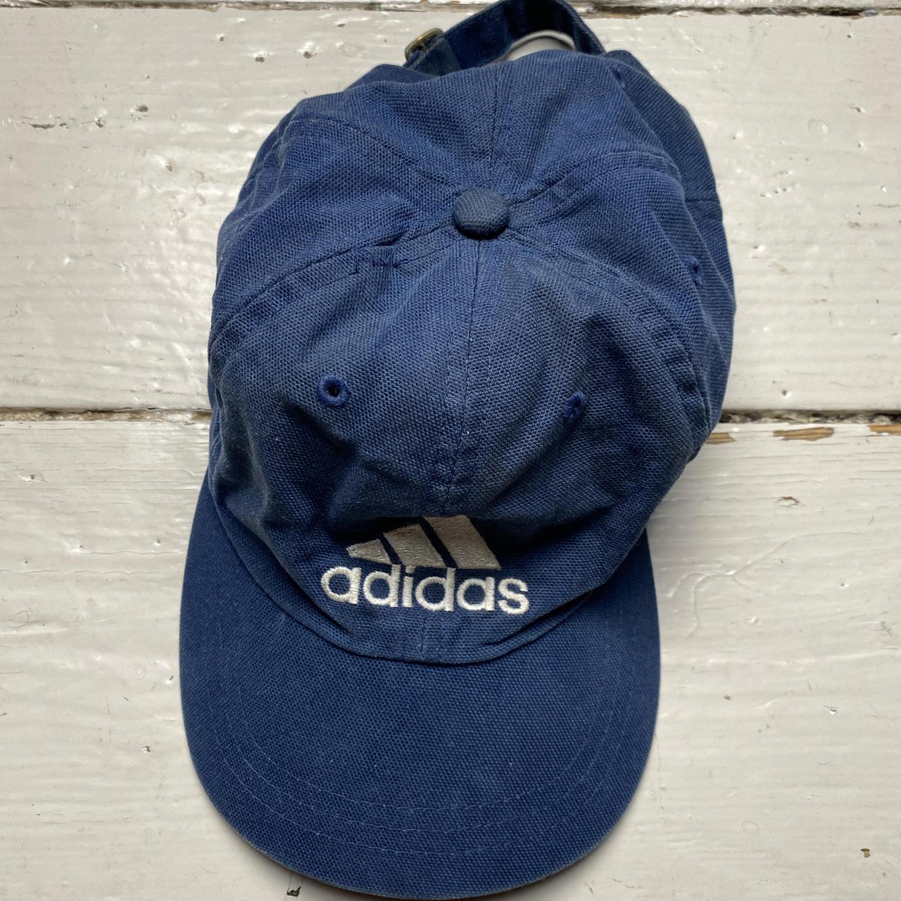 Adidas Navy and White Vintage Cap