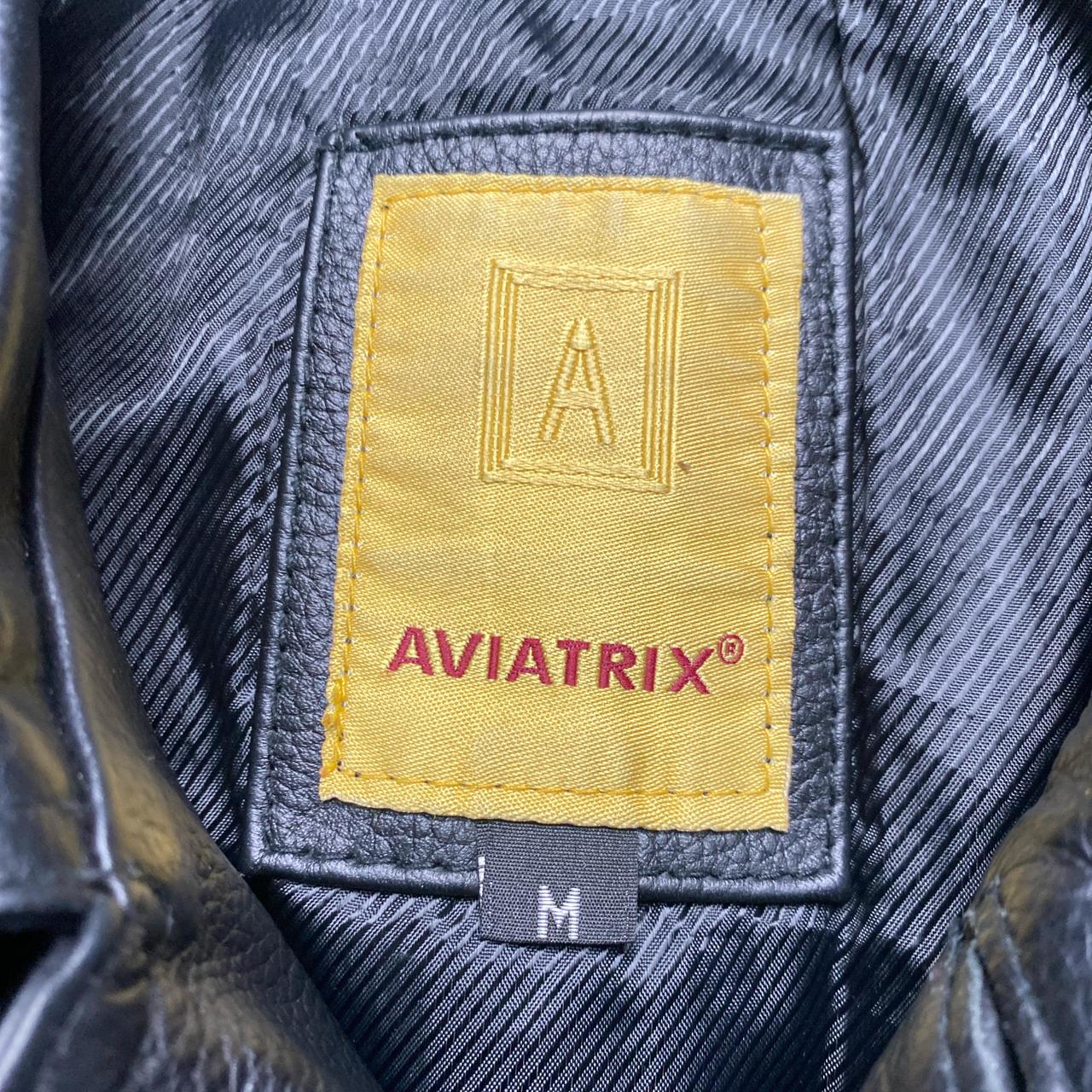 Aviatrix Black Leather Peacoat Jacket (M)