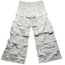 Criminal Damage Bondage Baggy Cargo White Combat Trousers (32W)