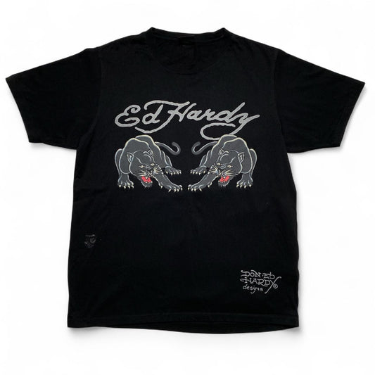 Ed Hardy Panther Black T Shirt (XL)