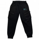 Nike Black White and Green Swoosh Joggers