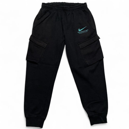 Nike Black White and Green Swoosh Joggers