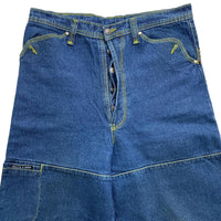 Solola Bien Navy and Green Contrast Stitch Baggy 90’s Cargo Jeans (36W)