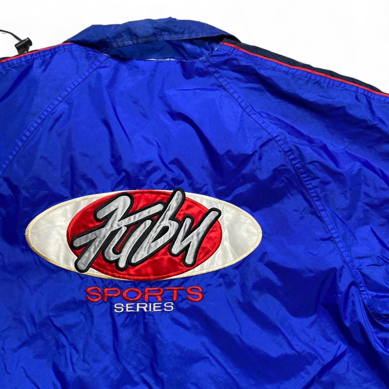 FUBU Sports Vintage 90’s y2k Blue Red and White Windbreaker Jacket (2XL)