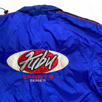 FUBU Sports Vintage 90’s y2k Blue Red and White Windbreaker Jacket (2XL)